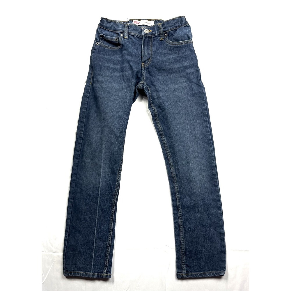 LEVI'S 511 Slim Boys 12 REG Blue Stretch Denim Jeans Adjustable Waist EUC